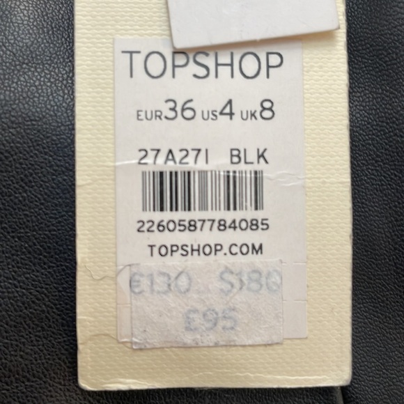 NWT Topshop Black Genuine Leather Skirt Sz 4 - Picture 15 of 15